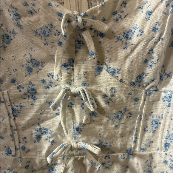 Altar'd State “Clara” Floral Mini Dress Milkmaid Cottagecore Coquette Demure L - Picture 3 of 11